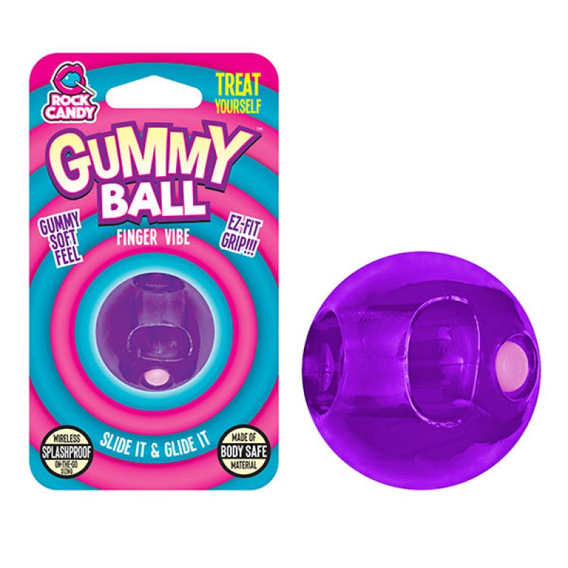 Gummy Ball Finger Vibrator - Purple (Blister)